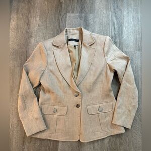 White House Black Market 10P Tan Blazer. Patch pockets excellent condition.